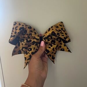 Gold and black cheer bow